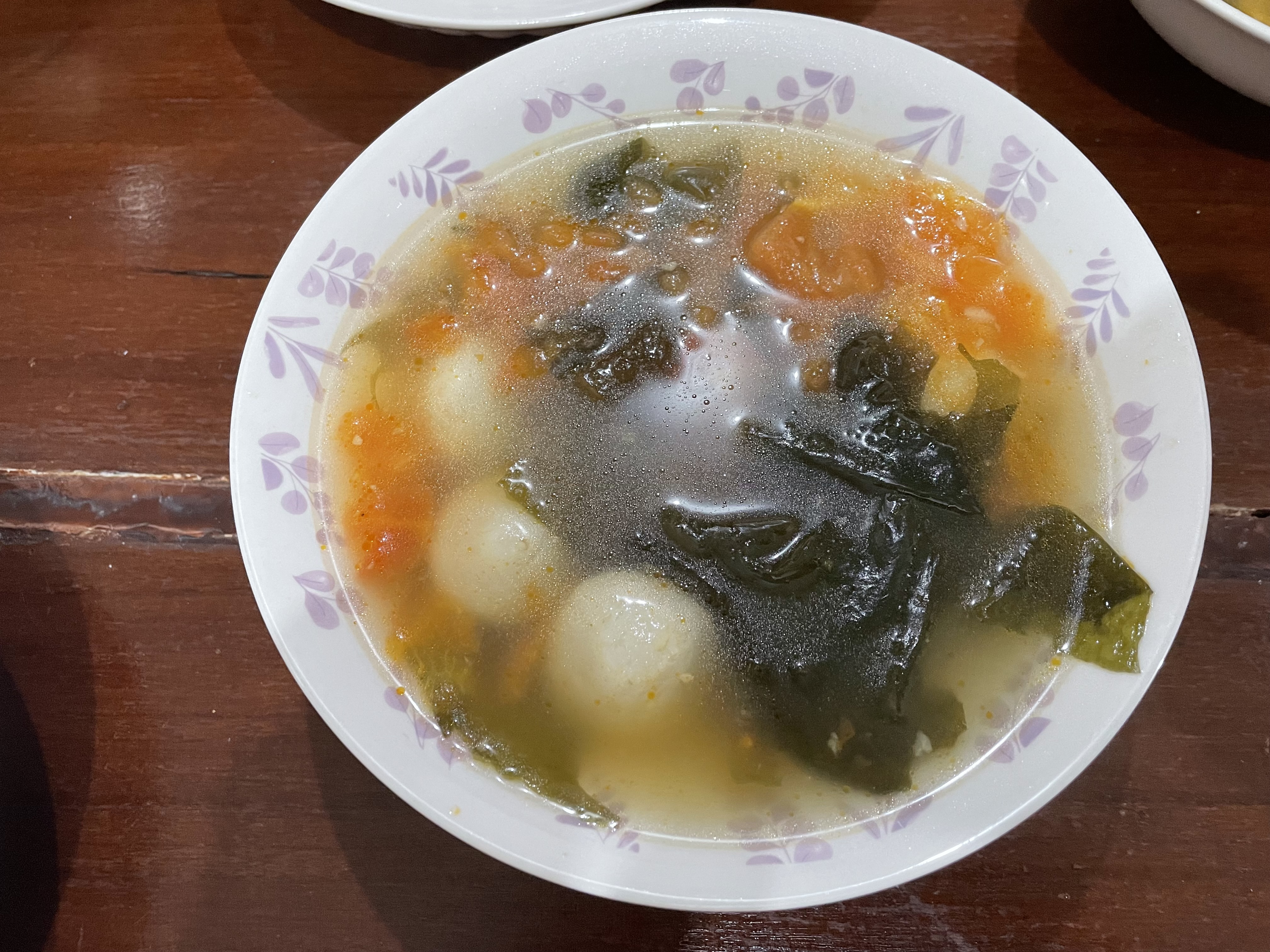 Tang Yuan with seaweed and tomato